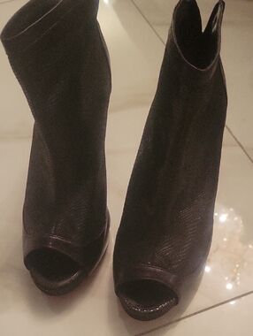 Amalfi Black Open-Toe Sock Booties